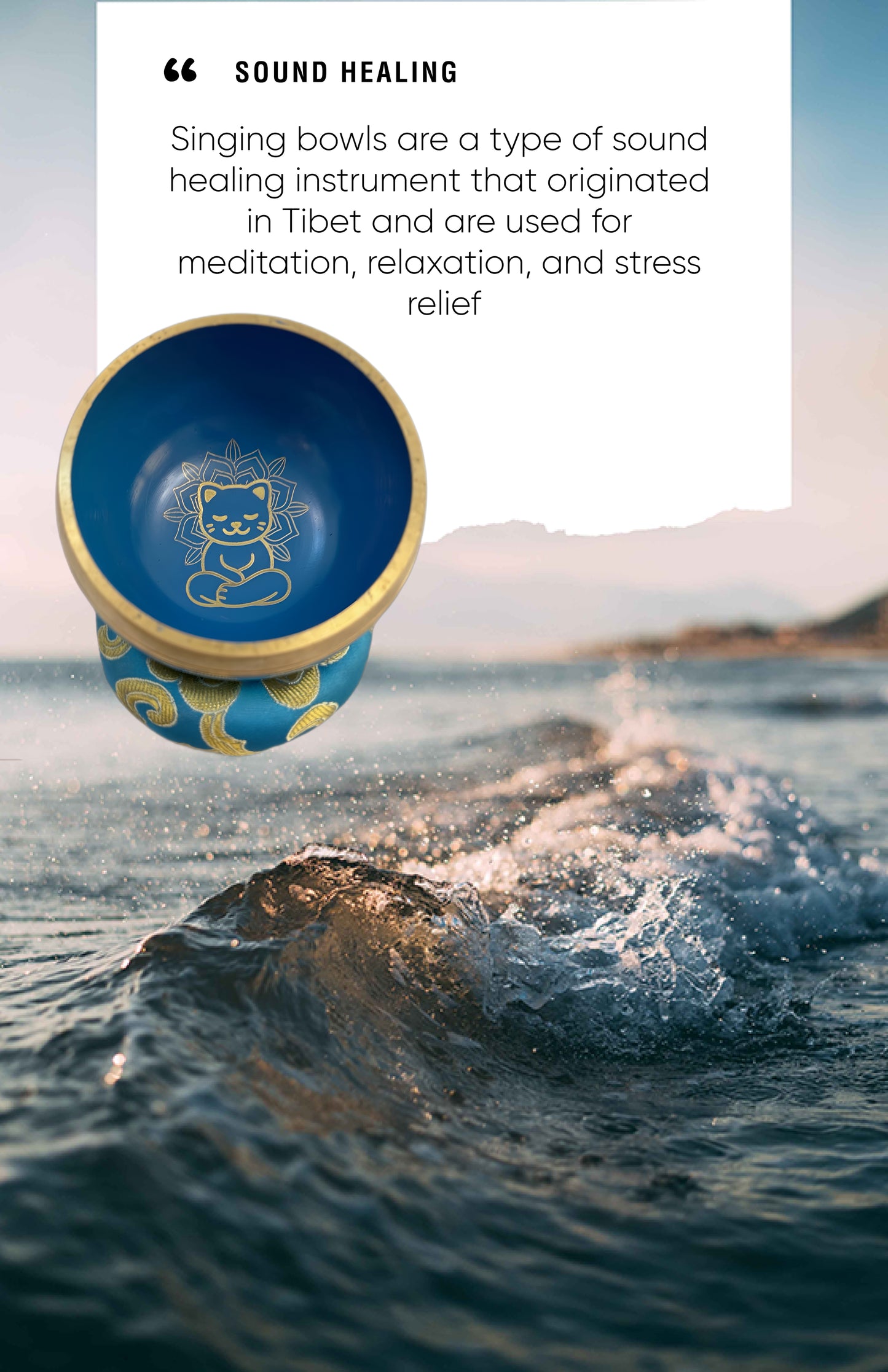 Tibetan Singing Bowl – Cat Design | Handcrafted Meditation Bowl from Nepal