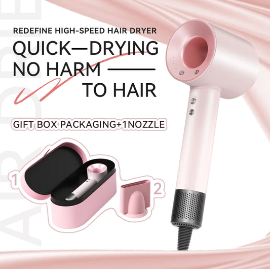 Professional Leafless Hair Dryer Strong Power Blow Hair Dryer Quick Dry Travel Home Hair Styler Negative Ionic with Gift Box