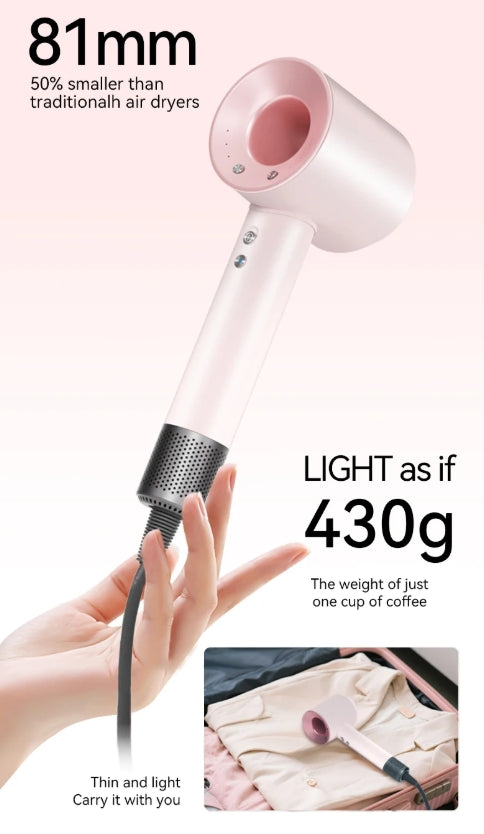 Professional Leafless Hair Dryer Strong Power Blow Hair Dryer Quick Dry Travel Home Hair Styler Negative Ionic with Gift Box