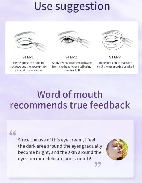 Luxury Anti-Wrinkle Eye Cream Roller – Hyaluronic Acid Eye Care, Dark Circle & Eye Bag Treatment, Moisturizing Anti-Aging Eye Massager (Portable & Gift Box Ready)