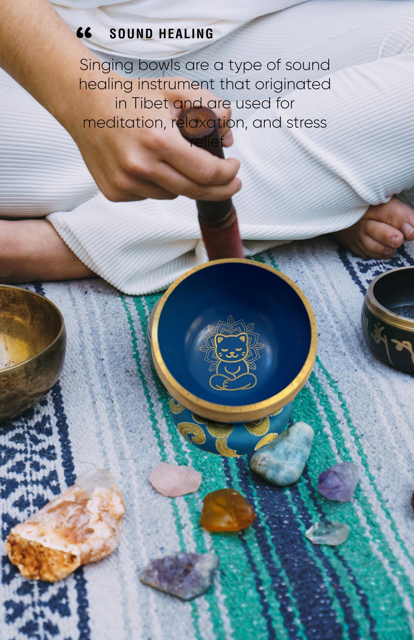 Tibetan Singing Bowl – Cat Design | Handcrafted Meditation Bowl from Nepal