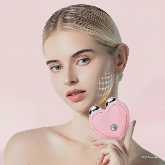 Luxury Face Lifting EMS Microcurrent Roller – Portable Anti-Wrinkle Facial Massager, Skin Tightening & Rejuvenation Beauty Device (USB Rechargeable, Travel Size)